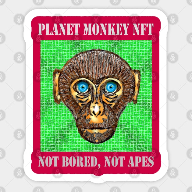 Planet Monkey Animals Not Bored Apes Sticker by PlanetMonkey